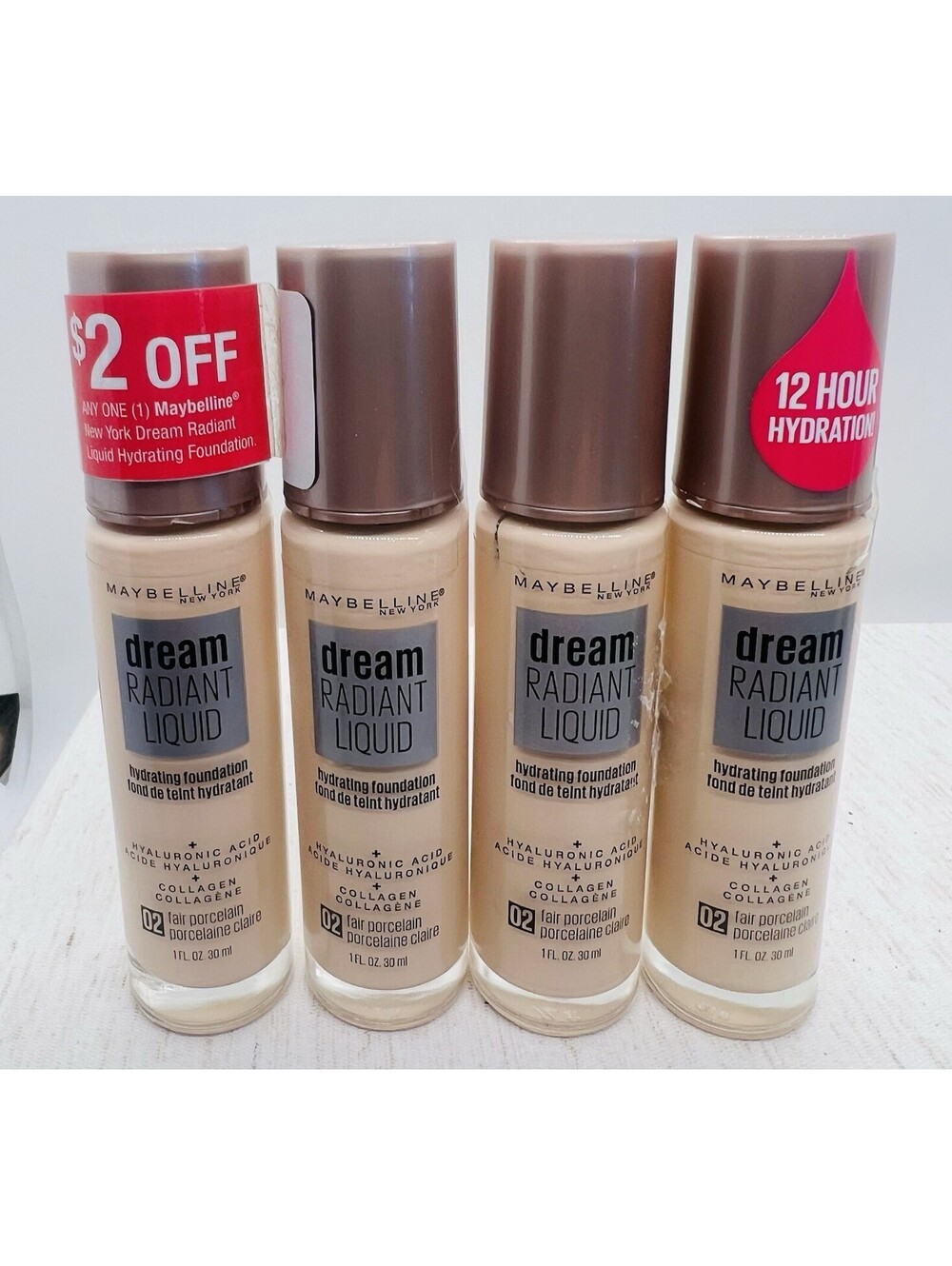 Maybelline Fair Liquid Foundation dream radiant 02 porcelain new retired lot